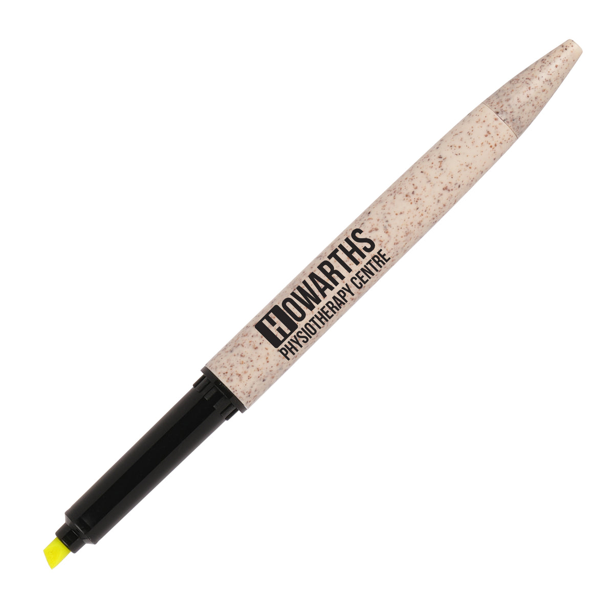 Branded Wheat Plastic Twist Ball Pen with Highlighter