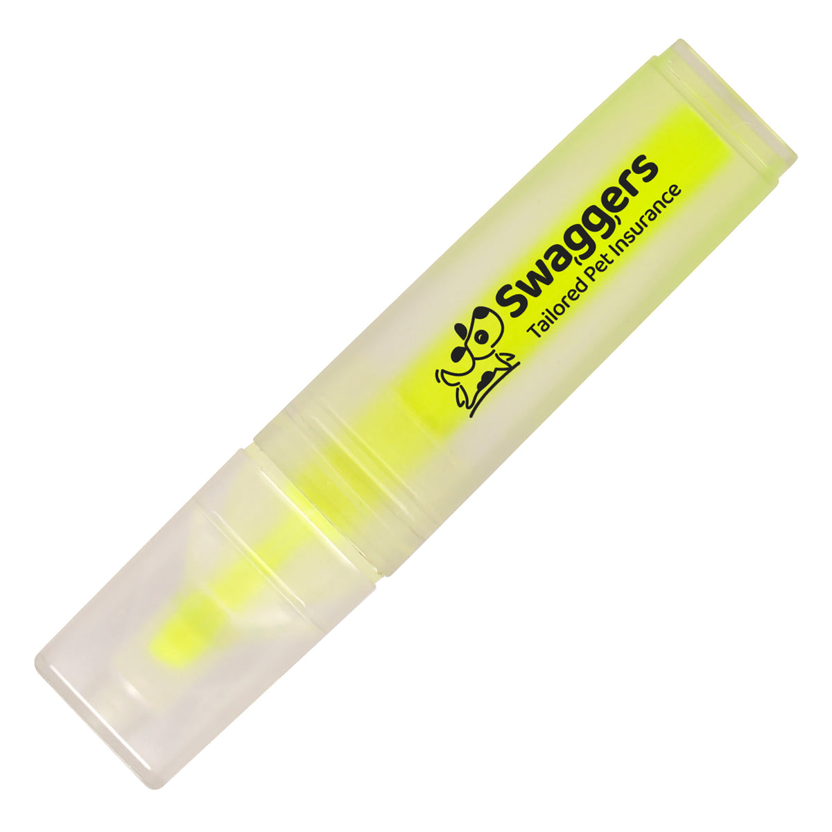 Branded Frosted RPET Highlighter with Chisel Tip in YELLOW