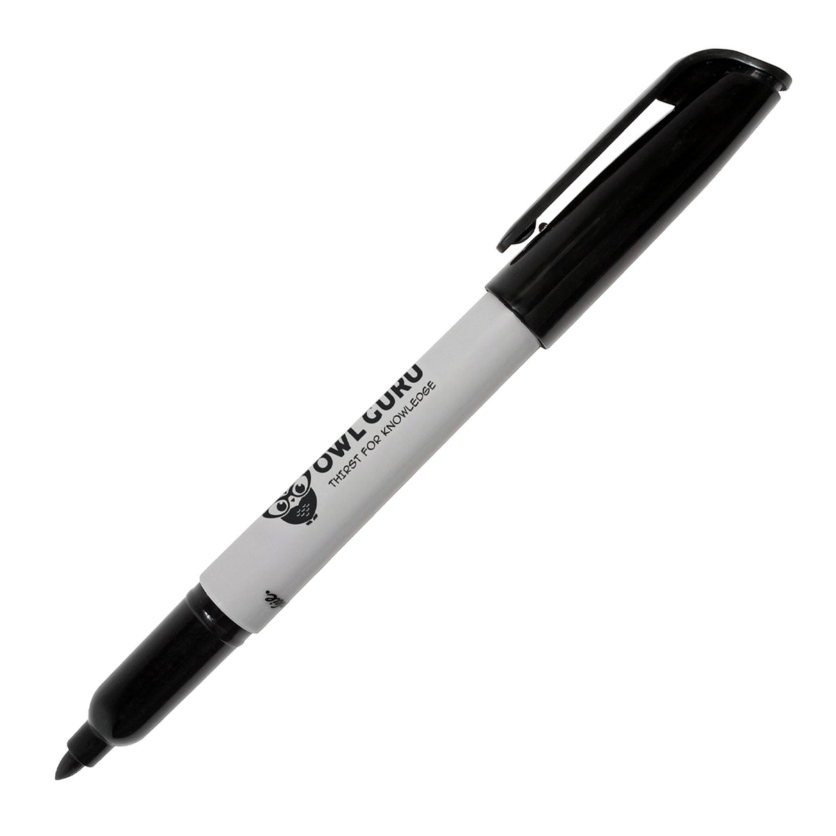 Branded Fine Permanent Marker with Water-Resistant Ink in BLACK