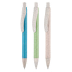 Branded Wheat Plastic Push Action Ball Pen