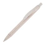Branded Wheat Plastic Push Action Ball Pen in NATURAL