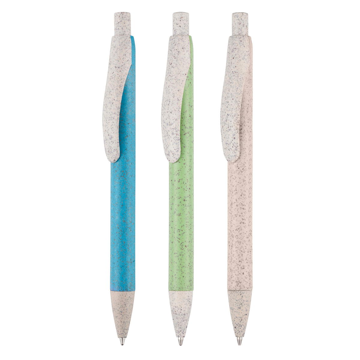 Branded Wheat Plastic Push Action Ball Pen