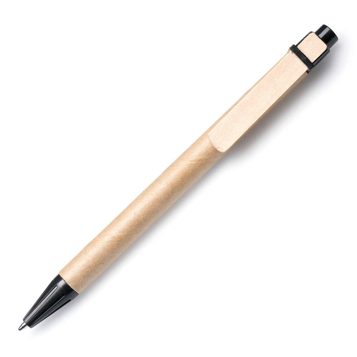 Branded Card Barrel Ball Pen with Wooden Clip
