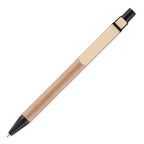 Branded Card Barrel Ball Pen with Wooden Clip