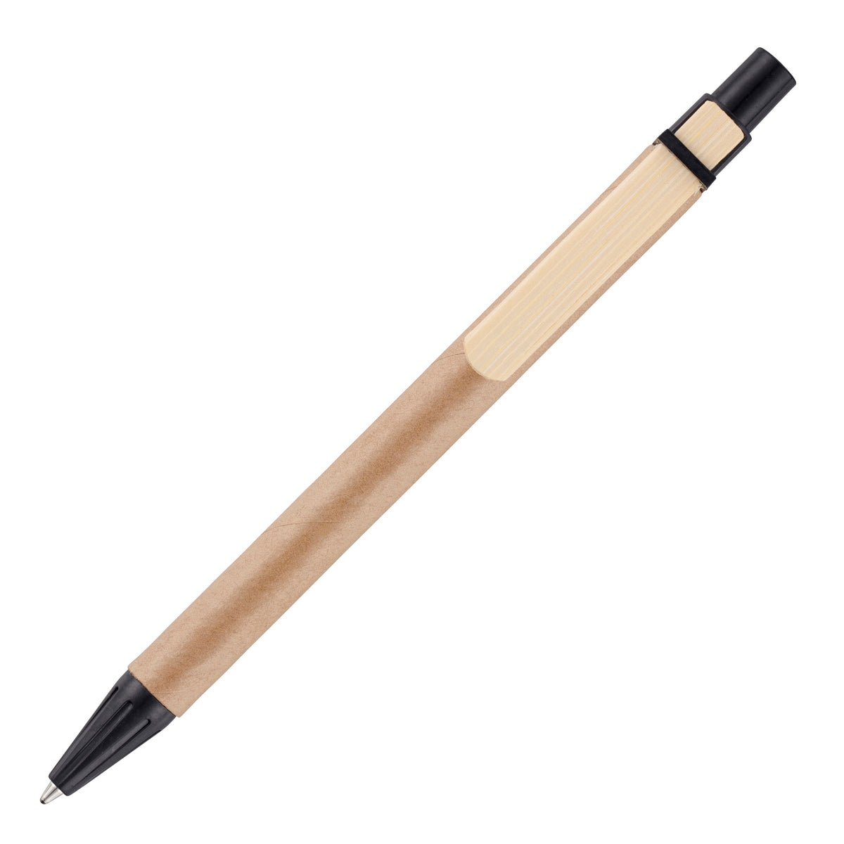 Branded Card Barrel Ball Pen with Wooden Clip