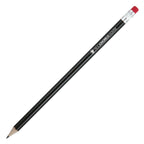 Branded HB Wooden Pencil with Eraser Tip in BLACK