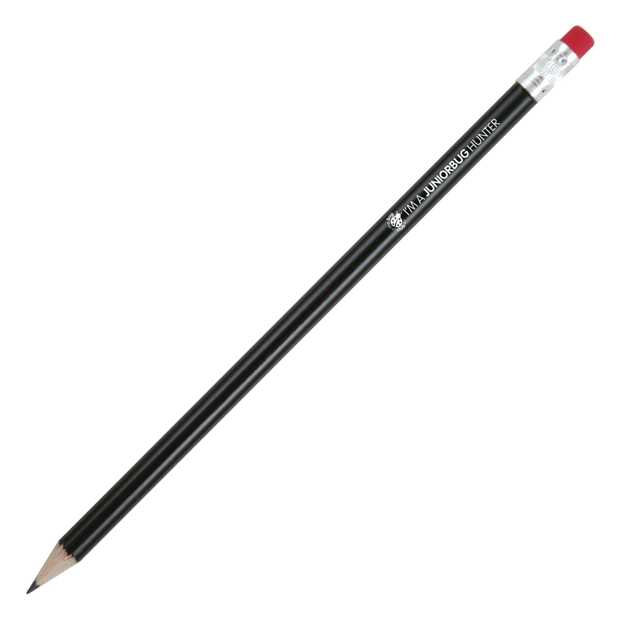 Branded HB Wooden Pencil with Eraser Tip in BLACK