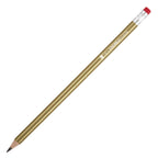 Branded HB Wooden Pencil with Eraser Tip in GOLD