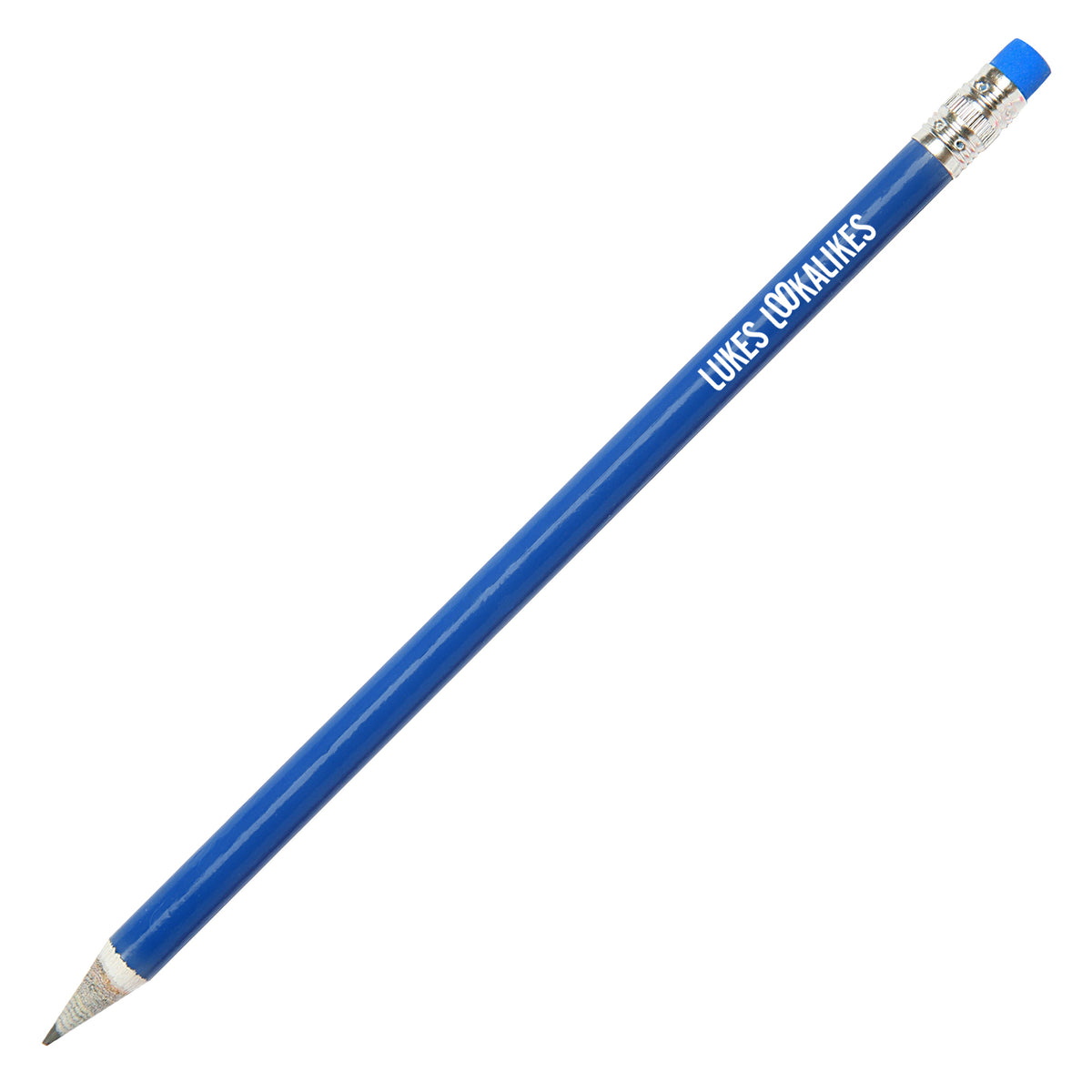 Branded Recycled Newspaper Pencil with Eraser in BLUE