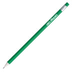Branded Recycled Newspaper Pencil with Eraser in GREEN