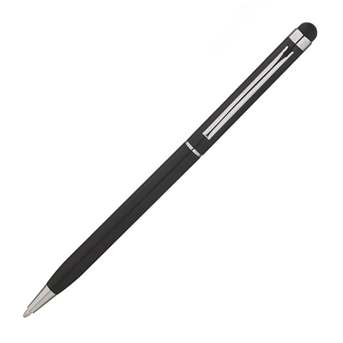 Branded Slim Aluminium Twist Ball Pen with Soft Stylus