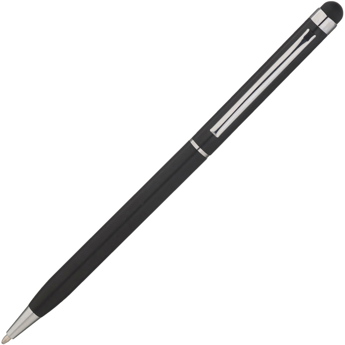 Branded Slim Aluminium Twist Ball Pen with Soft Stylus