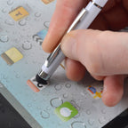 Branded Slim Aluminium Twist Ball Pen with Soft Stylus in WHITE