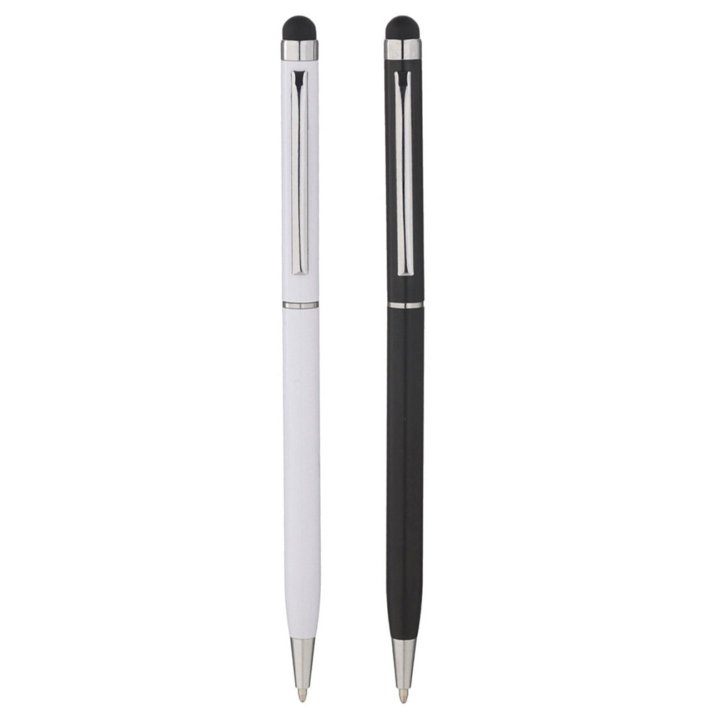 Branded Slim Aluminium Twist Ball Pen with Soft Stylus