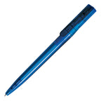 Branded Twist-Action RPET Ball Pen from Recycled Bottles in BLUE