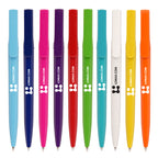 Branded Solid Colour Twist-Action RPET Ball Pen