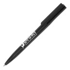 Branded Solid Colour Twist-Action RPET Ball Pen in BLACK