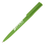 Branded Solid Colour Twist-Action RPET Ball Pen in GREEN