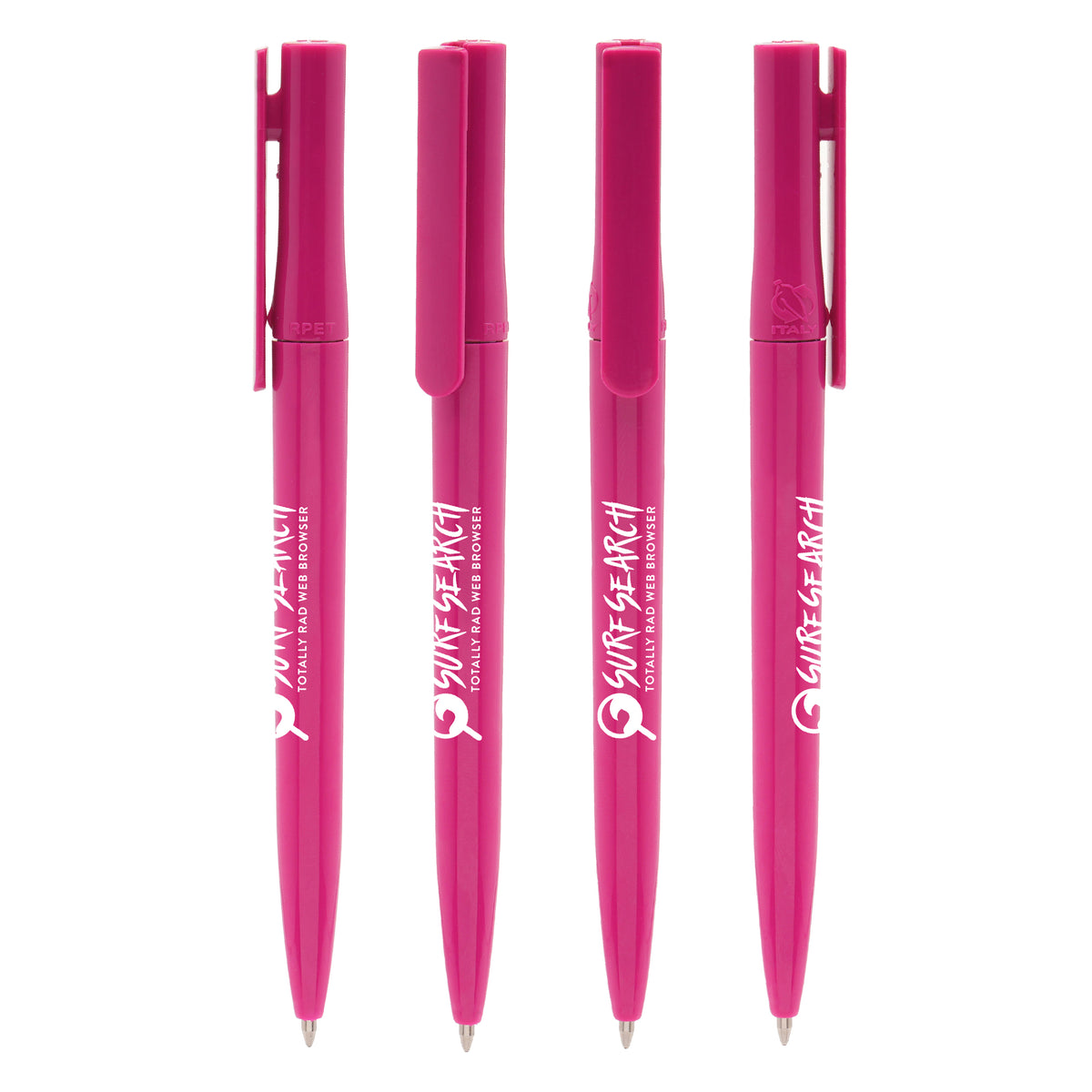 Branded Solid Colour Twist-Action RPET Ball Pen