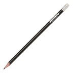 Branded Recycled Plastic Pencil with Eraser in BLACK