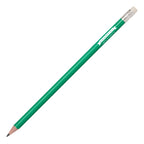 Branded Recycled Plastic Pencil with Eraser in GREEN