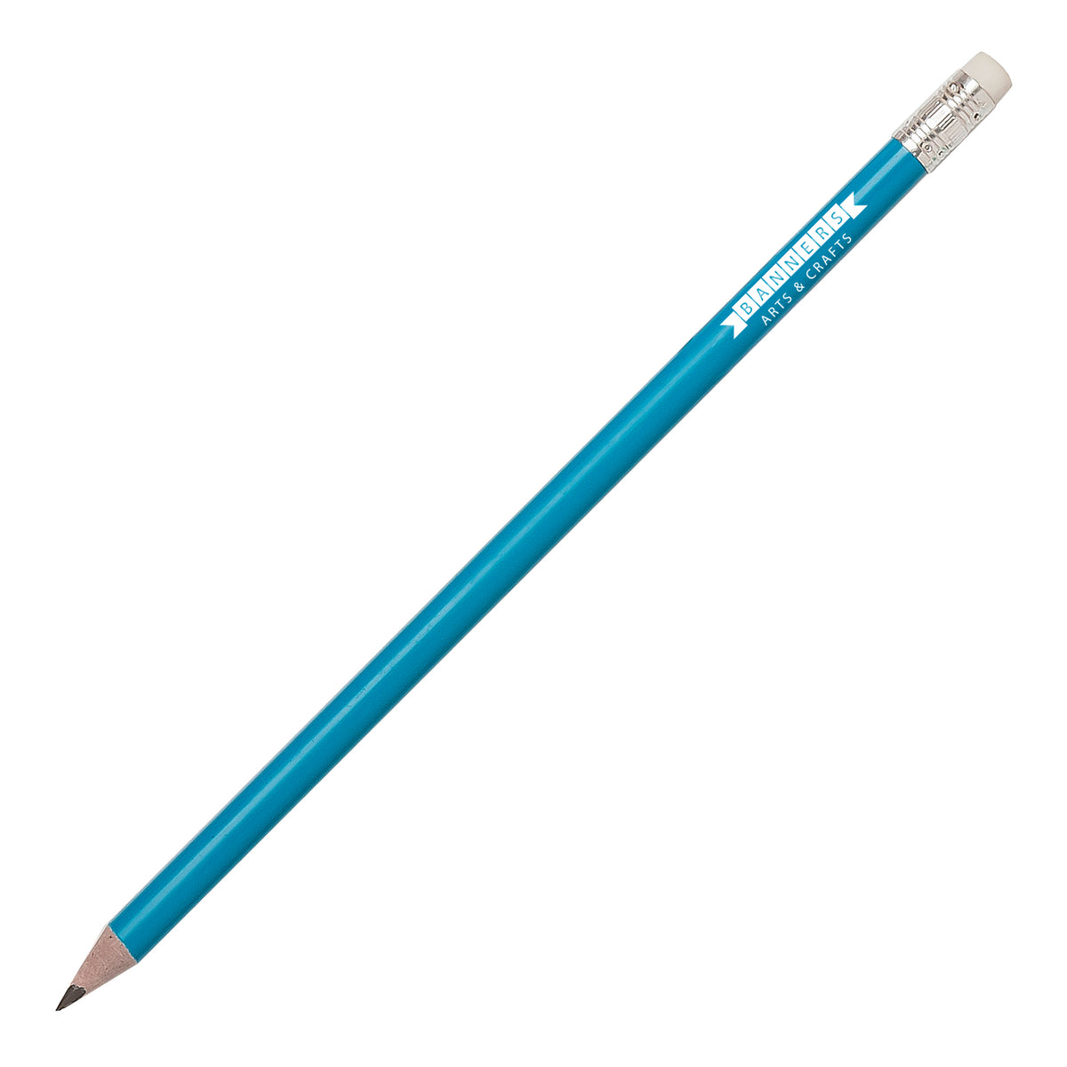 Branded Recycled Plastic Pencil with Eraser in LIGHT BLUE