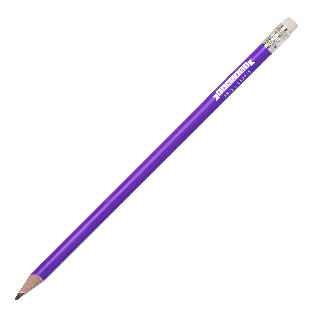 Branded Recycled Plastic Pencil with Eraser in PURPLE