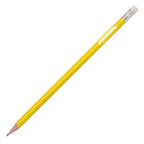 Branded Recycled Plastic Pencil with Eraser in YELLOW