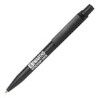 Branded Matt Recycled Plastic Ball Pen in BLACK