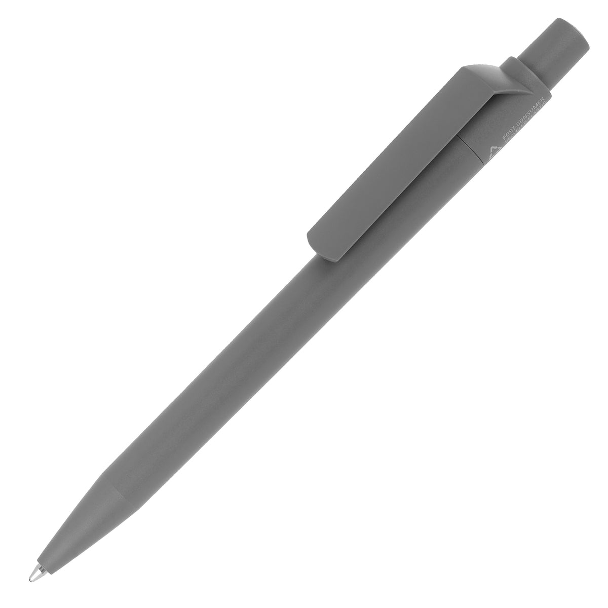 Branded Matt Recycled Plastic Ball Pen in DARK GREY