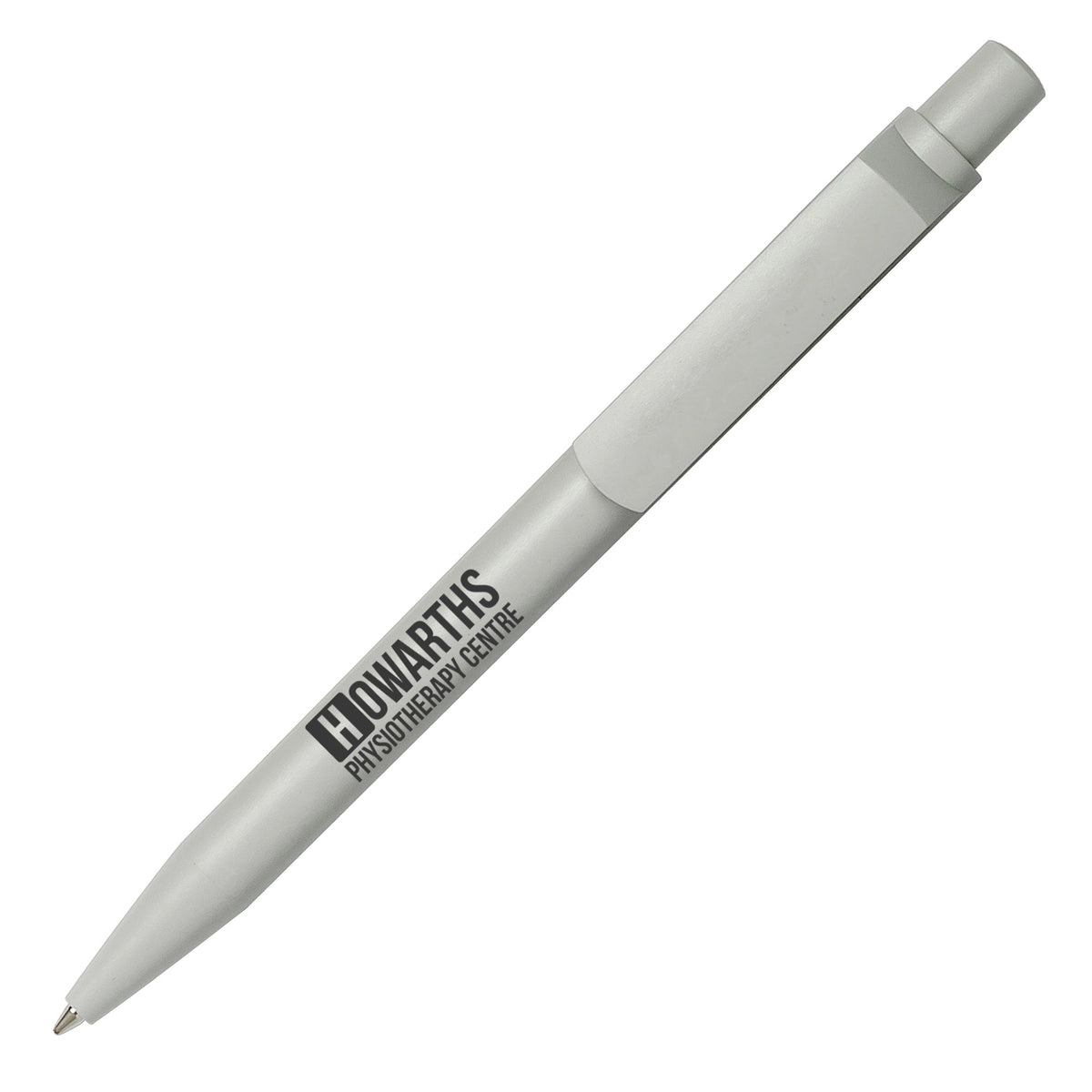 Branded Matt Recycled Plastic Ball Pen in GREY