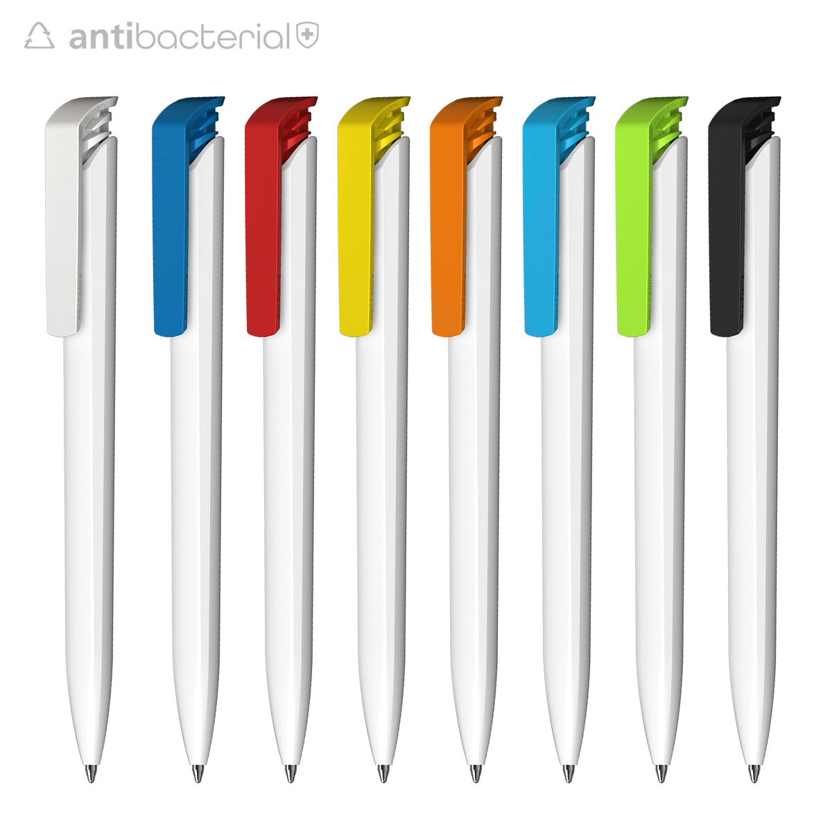 Branded Recycled ABS Triangular Ball Pen with Silver Ion Treatment