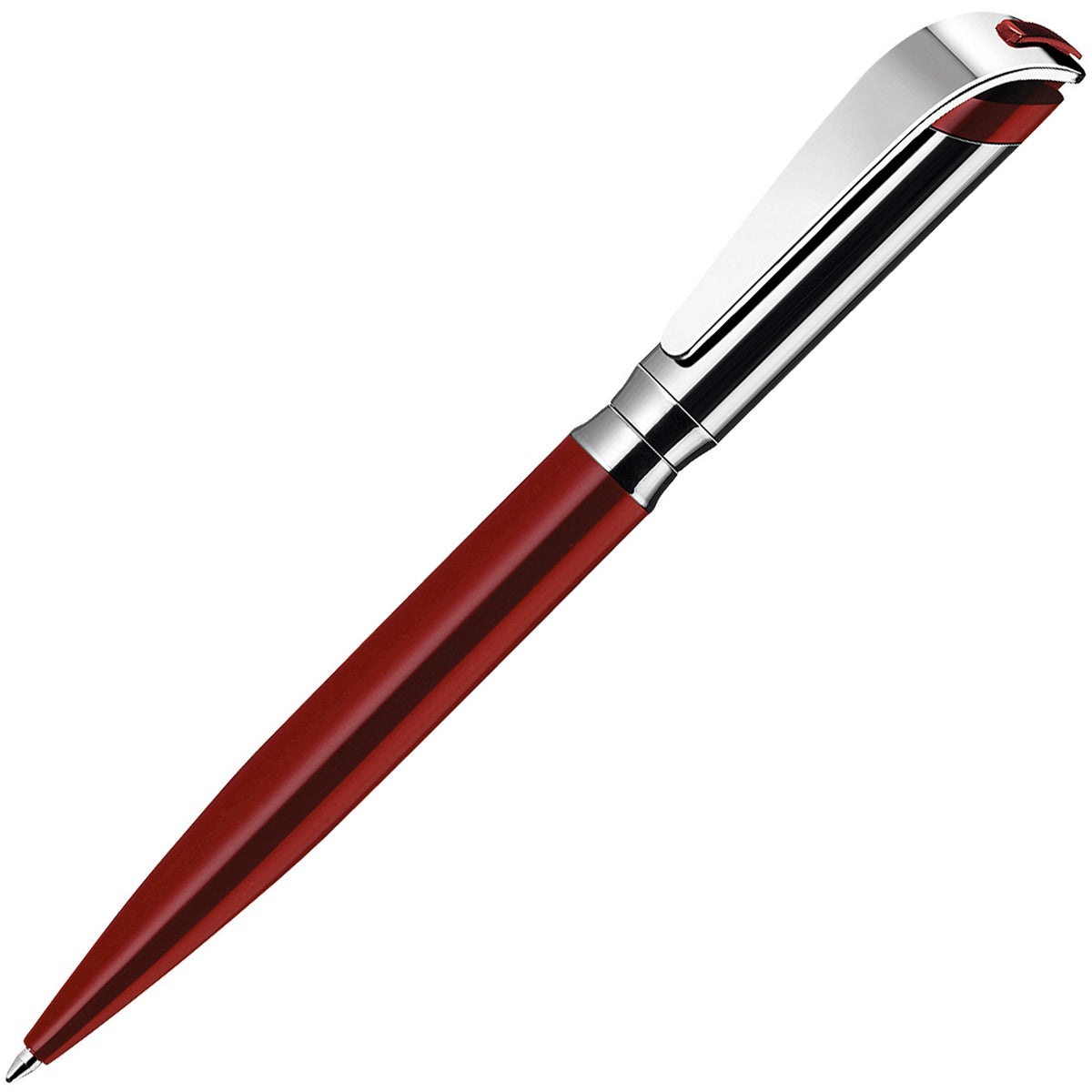 Branded Pearlescent Brass Twist Action Ball Pen in RED
