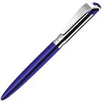 Branded Pearlescent Brass Rollerball Pen in BLUE