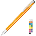 Branded Modern Frosted Twist Ball Pen with Metal Nose and Clip