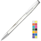 Branded Modern Translucent Twist Ball Pen with Metal Nose and Clip