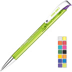 Branded Translucent Push Ball Pen with Metal Nose and Clip