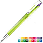 Branded Translucent Push Ball Pen with Metal Nose and Clip