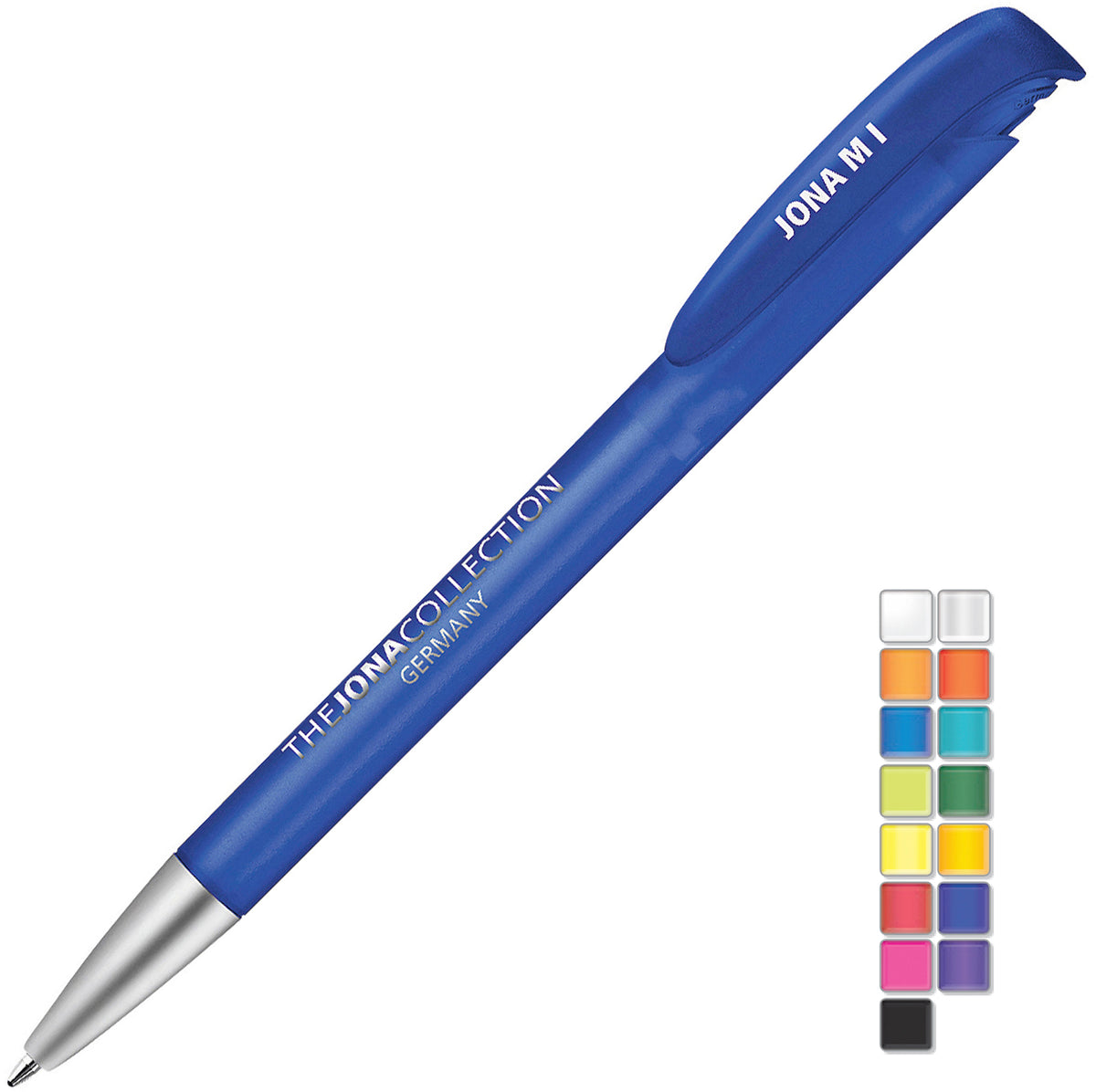 Branded Frosted Push Ball Pen with Metal Nose Cone