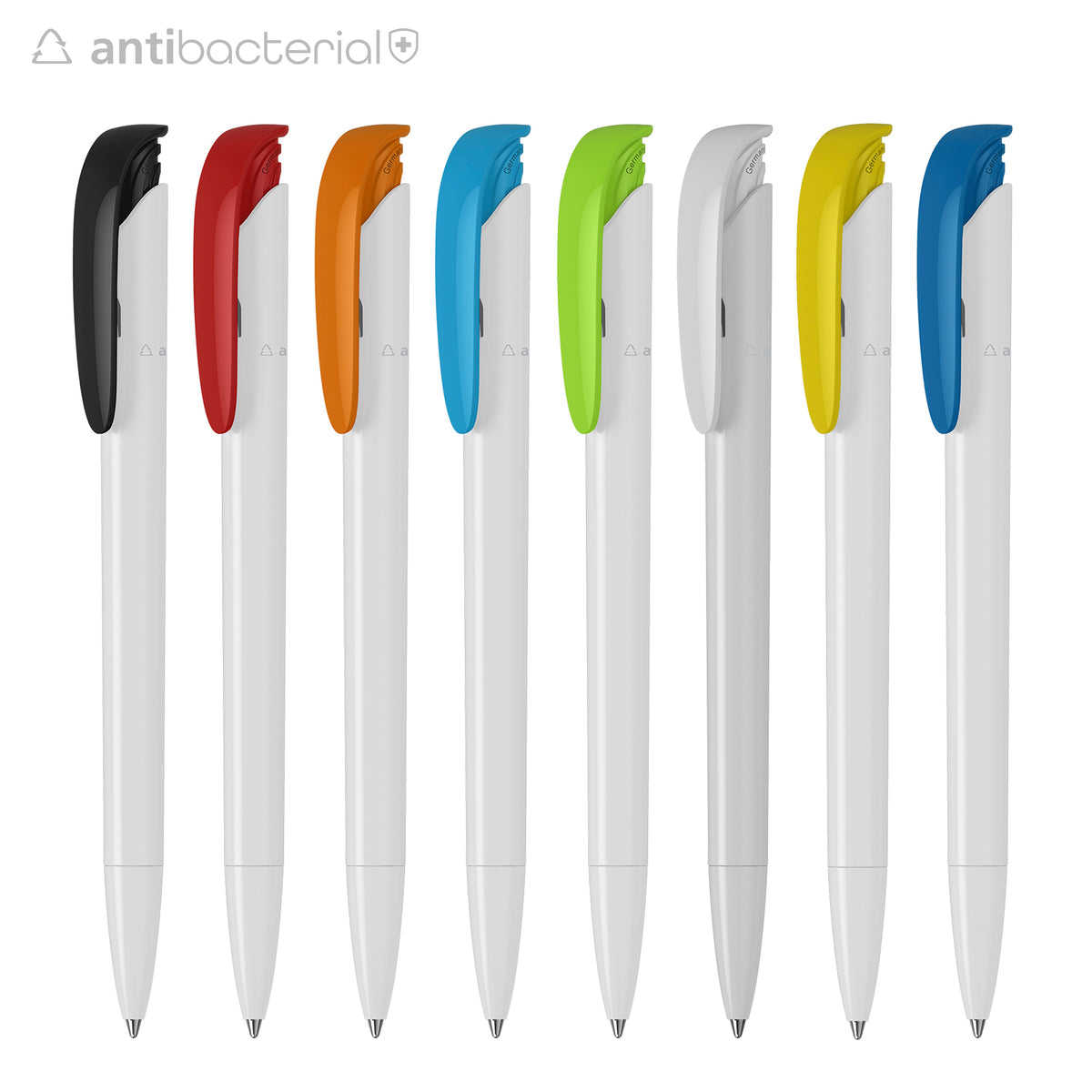 Branded Recycled Plastic Push Ball Pen with Silver Ion Additive