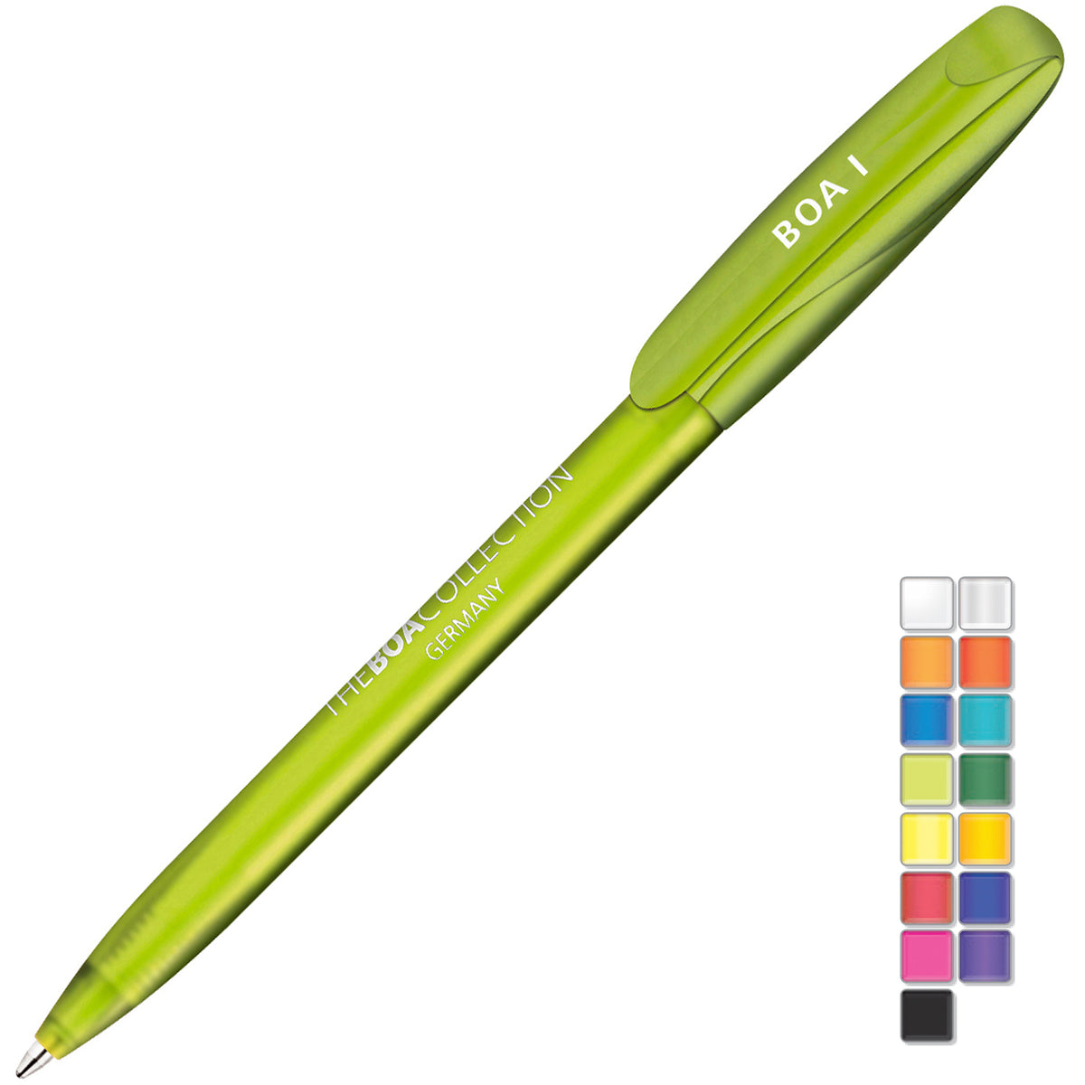 Branded Frosted Twist Ball Pen with Translucent Clip