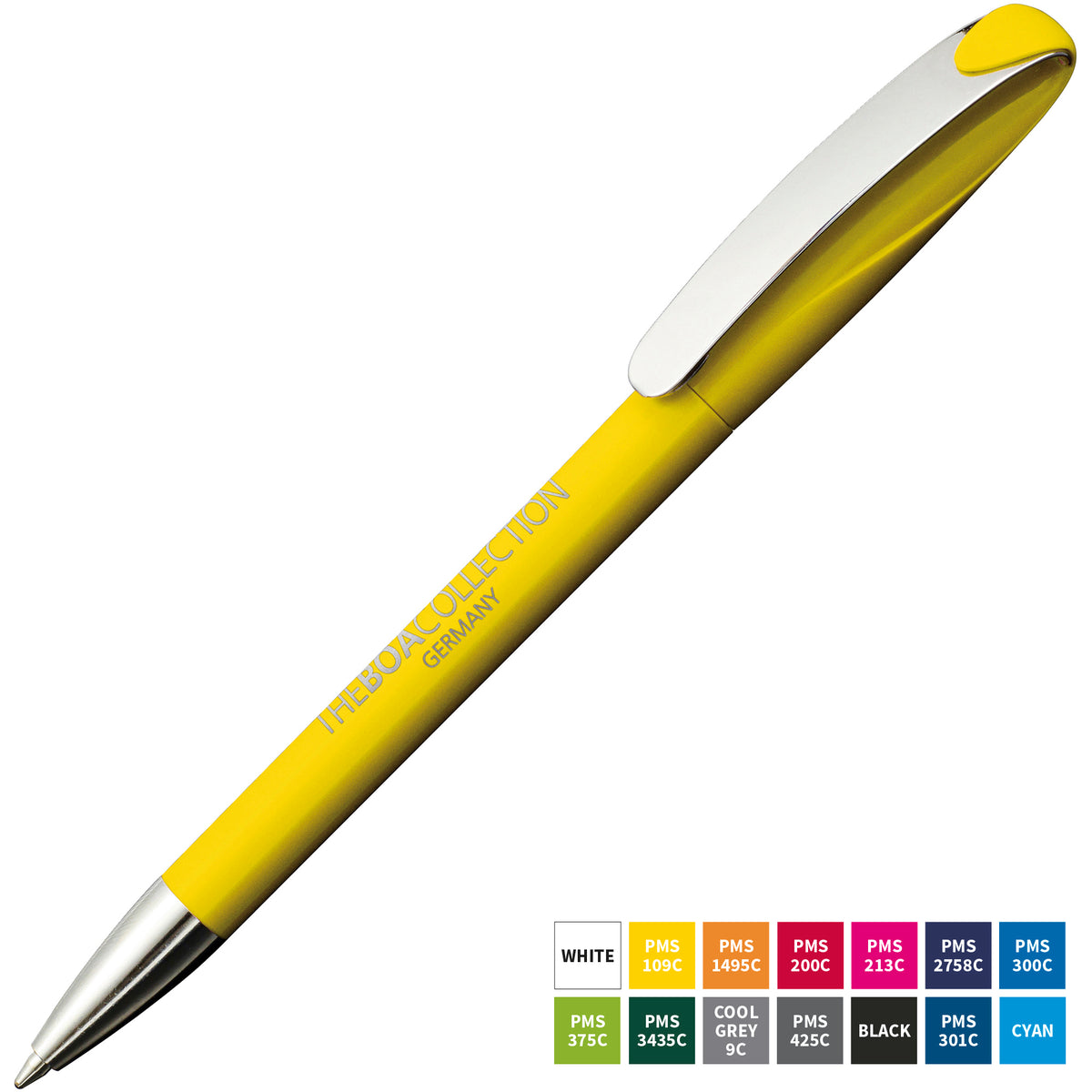 Branded High Gloss Twist Ball Pen with Metal Nose and Clip