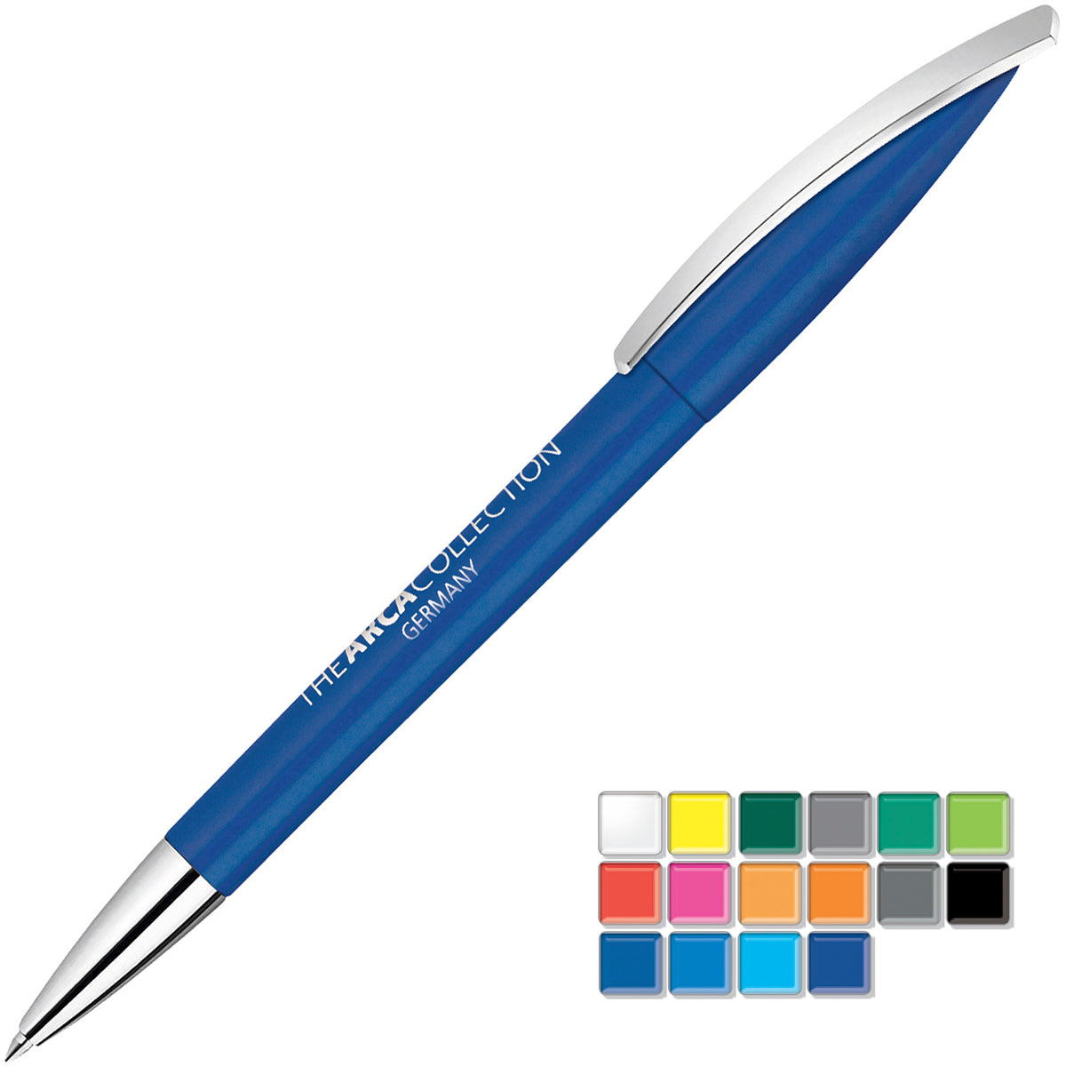 Branded Twist Action Ball Pen with Metal Nose Cone and Metal Clip