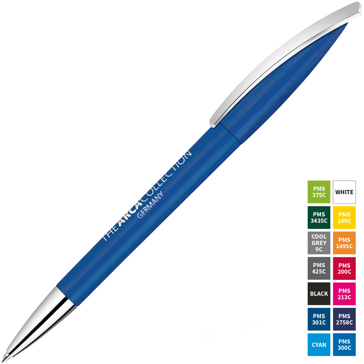 Branded Twist Action Ball Pen with Metal Nose Cone and Metal Clip