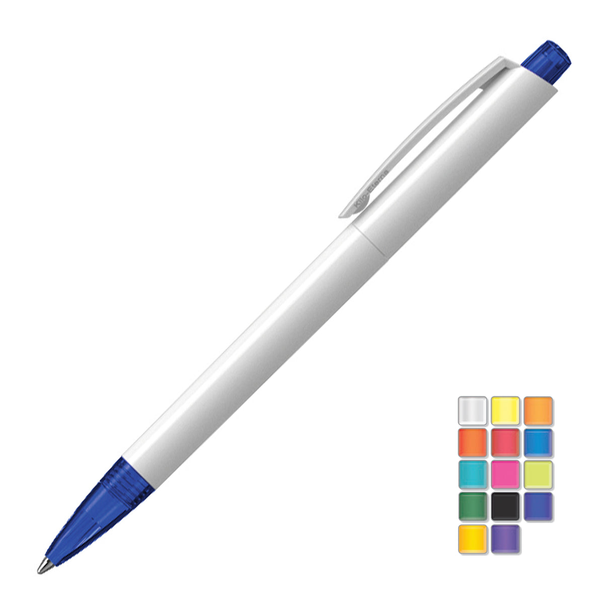 Branded High Gloss Retractable Ball Pen with Translucent Nose