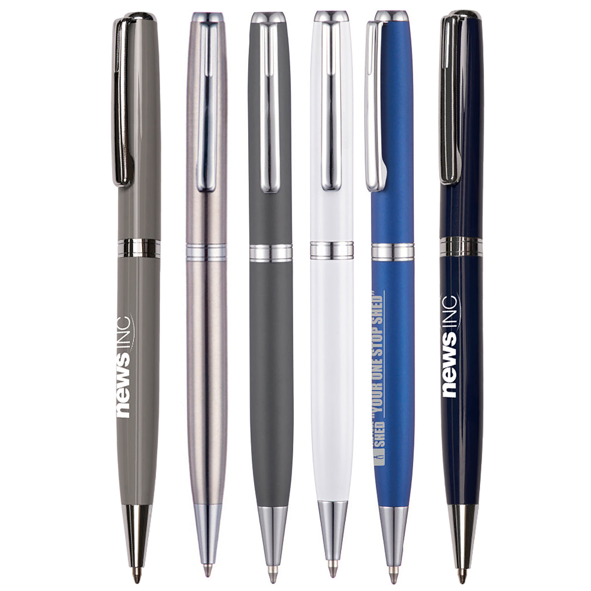 Branded Stainless Steel Twist Ball Pen with Click Action