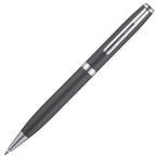 Branded Stainless Steel Twist Ball Pen with Click Action in CHARCOAL