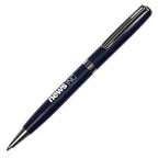 Branded Stainless Steel Twist Ball Pen with Click Action in DARK BLUE