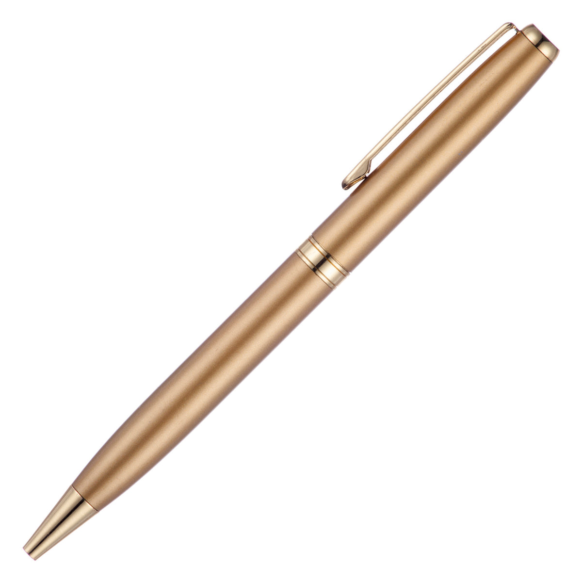 Branded Gold Finish Stainless Steel Twist Ball Pen in GOLD