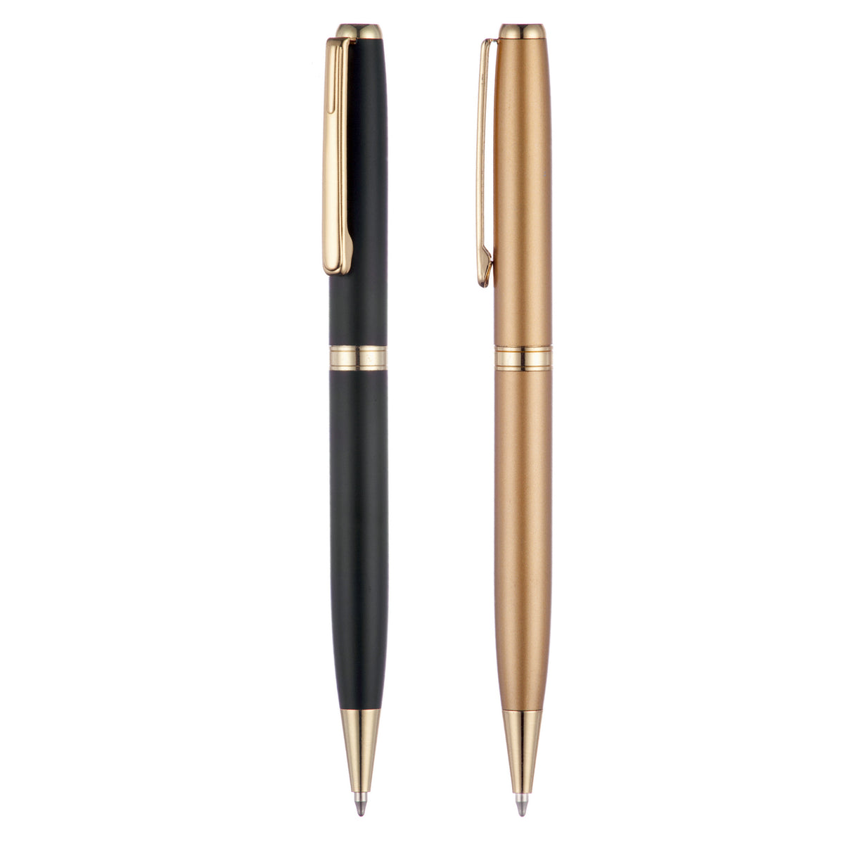 Branded Gold Finish Stainless Steel Twist Ball Pen